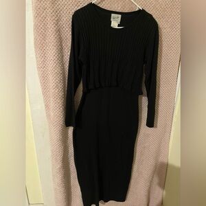 Vintage 80s wild rose sport long sleeve nlavk sweater maxi dress